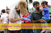 Migrant train standoff in Hungary