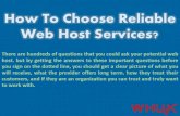How To Choose Reliable Web Host Services?