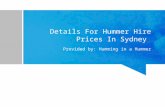 Details For Hummer Hire Prices In Sydney