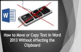 How to Move or Copy Text in Word 2013