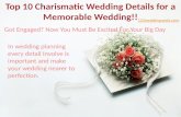 Top 10 Charismatic Wedding Details for a Memorable Wedding!!