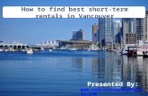 How to find best short-term rentals in Vancouver?