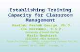 Establishing Training Capacity for Classroom Management