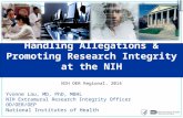 Handling Allegations & Promoting Research Integrity at the NIH
