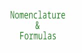 Nomenclature & Formulas