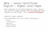 2014 – Junior Certificate English – Higher Level Paper