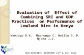 Evaluation of  Effect of Combining SRI and UDP Practices  on Performance of Lowland Rice in Kenya