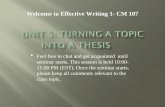 Unit 5:  Turning a Topic into a Thesis