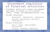 Government regulation of financial activities