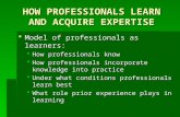 HOW PROFESSIONALS LEARN AND ACQUIRE EXPERTISE