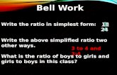 Bell Work Write the ratio in simplest form:    18 24