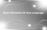 Basic Elements Of Java Language