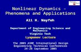 Nonlinear Dynamics –  Phenomena and Applications