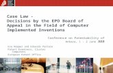 Case Law -  Decisions by the EPO Board of Appeal in the Field of Computer Implemented Inventions