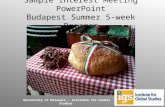 Sample Interest Meeting PowerPoint Budapest Summer 5-week Program