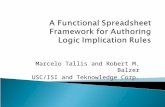 A Functional Spreadsheet Framework for Authoring  Logic Implication Rules