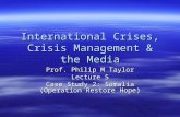 International Crises, Crisis Management & the Media