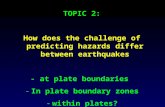 TOPIC 2: How does the challenge of predicting hazards differ between earthquakes