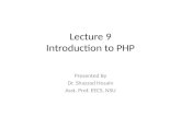 Lecture 9 Introduction to PHP