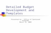 Detailed Budget Development and Templates