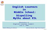 English Learners in  Middle School: Dispelling  Myths about ESL