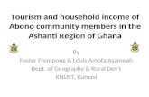Tourism and household income of Abono community members in the Ashanti Region of Ghana