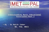Understanding Basic Educational Principles-Part I By : Dr Malik Zaben            MD, PhD, MRCS  