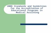 2008 Standards and Guidelines for the Accreditation of Educational Programs in  Medical Assisting