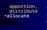 apportion, distribute