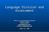Language Division and Assessment