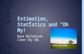 Estimation, Statistics and “Oh My!”