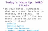Today’s Warm Up: WORD SPLASH