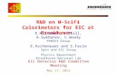 R&D on W-SciFi Calorimeters for EIC at Brookhaven