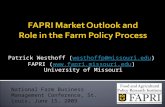 FAPRI  Market  Outlook and  Role  in the  Farm  Policy  Process