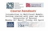 Introduction to Multilevel Models: Getting started with your own data  University of Bristol