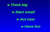 ► Think big ► Start small ► Act now ► Have fun