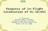 Progress of in-flight Calibration of HJ-1A/HSI