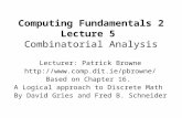 Computing Fundamentals 2 Lecture 5 Combinatorial Analysis