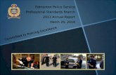 Edmonton Police  Service Professional  Standards Branch 2013 Annual Report March 20, 2014