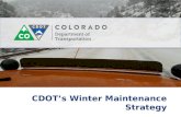 CDOT’s Winter Maintenance Strategy