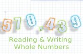 Reading & Writing  Whole Numbers