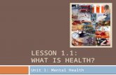 Lesson 1.1: What is Health?