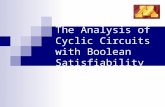 The Analysis of Cyclic Circuits with Boolean Satisfiability