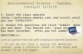Environmental Science – Tuesday, Catalyst 12/3/13