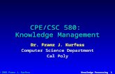 CPE/CSC 580:  Knowledge Management