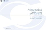Various examples of Surplus calculation across EU with NOPOLU system2