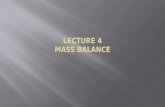 LECTURE 4 Mass Balance