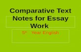 Comparative Text Notes for Essay Work