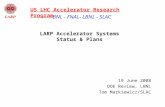 LARP Accelerator Systems  Status & Plans