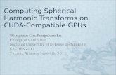 Computing Spherical Harmonic Transforms on CUDA-Compatible GPUs